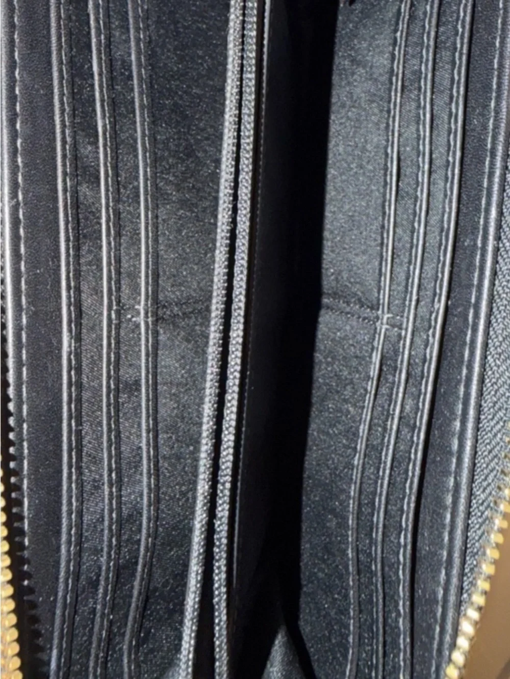 Coach Poppy Black Leather Zip Wallet with Gold Plaque